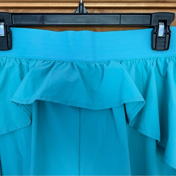 PopFlex On The Run Ruffle Athletic Workout Shorts Blue Size 1x - Picture 7 of 10